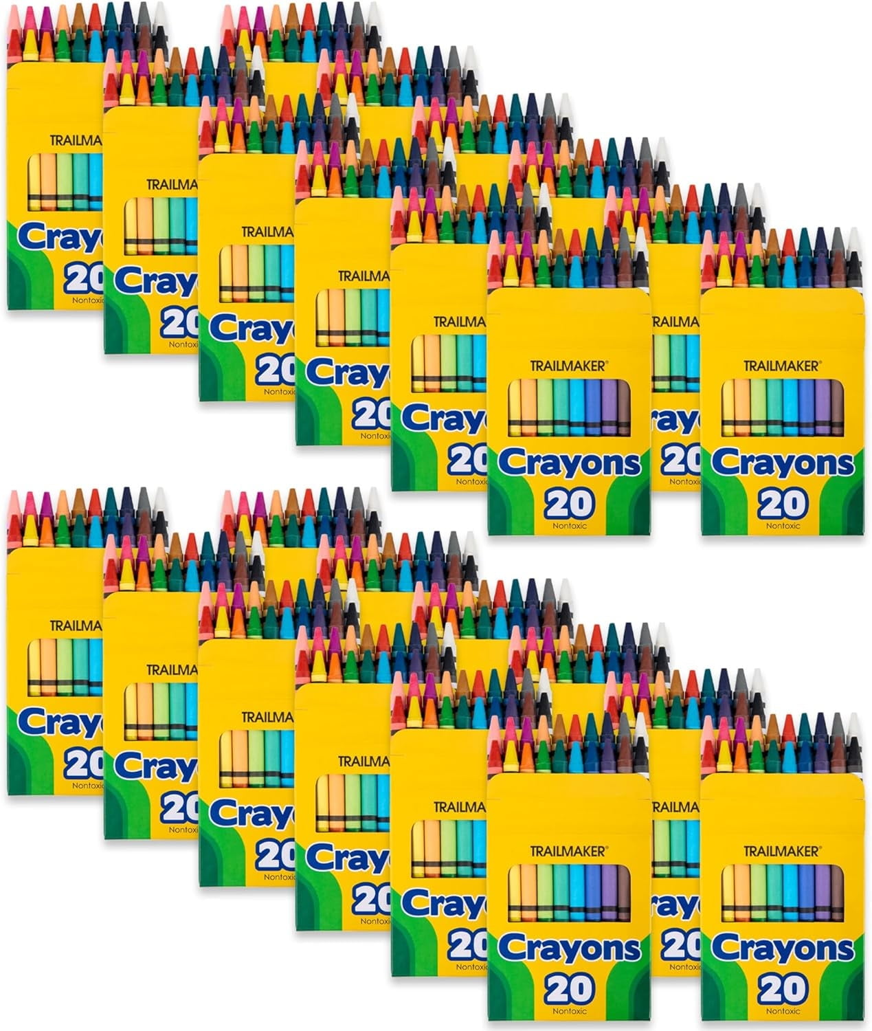 25 Pack of Crayons Containing 20 Crayons Per Box for Coloring - 500 Count Crayons Total