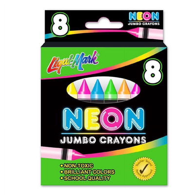 6 Pack - 8 Count NEON Jumbo Crayons - Assorted Colors