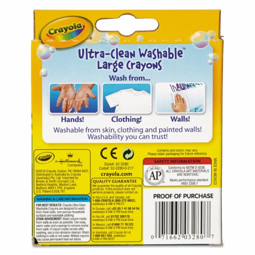 2X - Crayola Ultra Clean Washable Large Crayons 8 pk