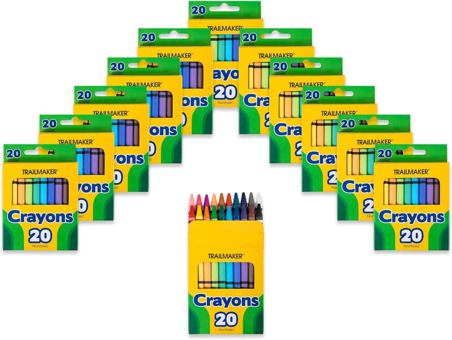 25 Pack of Crayons Containing 20 Crayons Per Box for Coloring - 500 Count Crayons Total